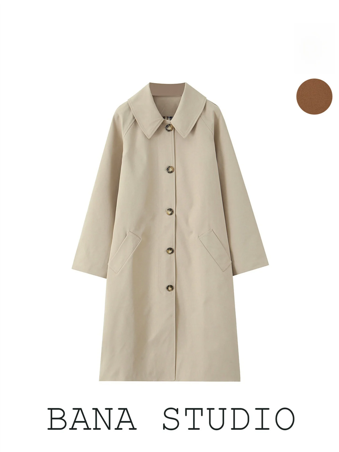 BANA Retro Khaki Shirt Collar Mid-Length Women's Windbreaker with Plaid Spring Autumn Season Long Sleeve Coat
BANA Retro Khaki Shirt Collar Mid-Length Women's Windbreaker with Plaid Spring Autumn Season Long Sleeve Coat