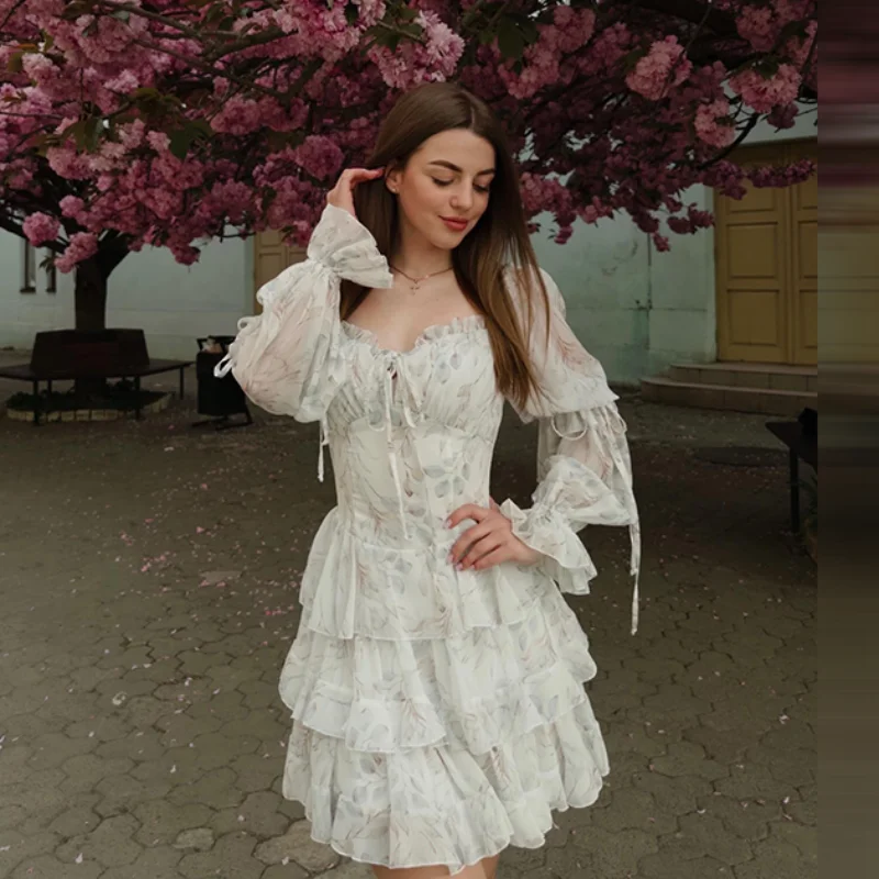 Light Blue Floral Print Corset Mini Dress Sweetheart Neck Puff Sleeve Tiered Ruffle Chiffon Vestido Birthday Party Prom Skirt
Light Blue Floral Print Corset Mini Dress Sweetheart Neck Puff Sleeve Tiered Ruffle Chiffon Vestido Birthday Party Prom Skirt