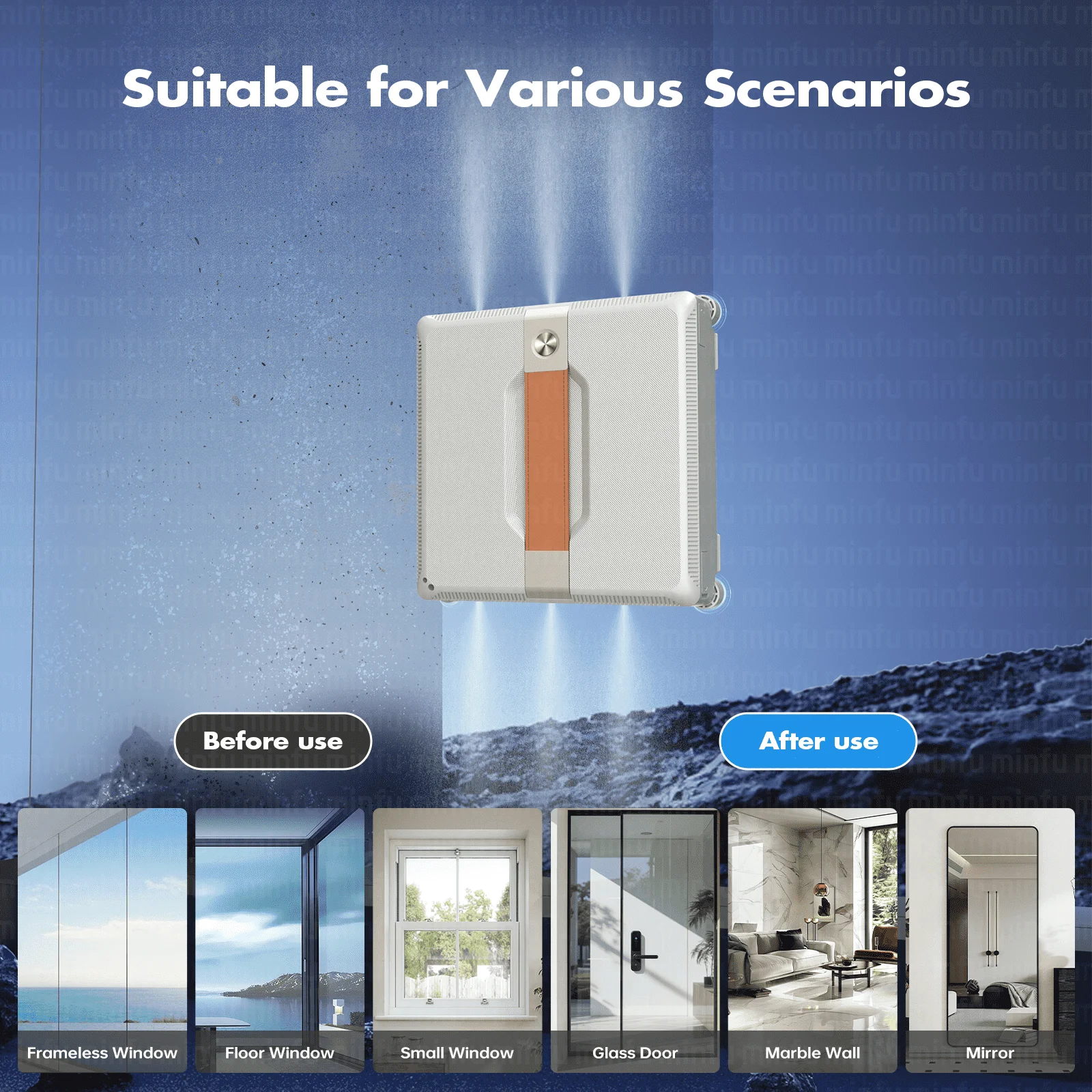 Robot Window Cleaning Long Runtime APP Remote Control Smart Water Spray Electric Automatic Window Cleaner for Household Hotel
Robot Window Cleaning Long Runtime APP Remote Control Smart Water Spray Electric Automatic Window Cleaner for Household Hotel