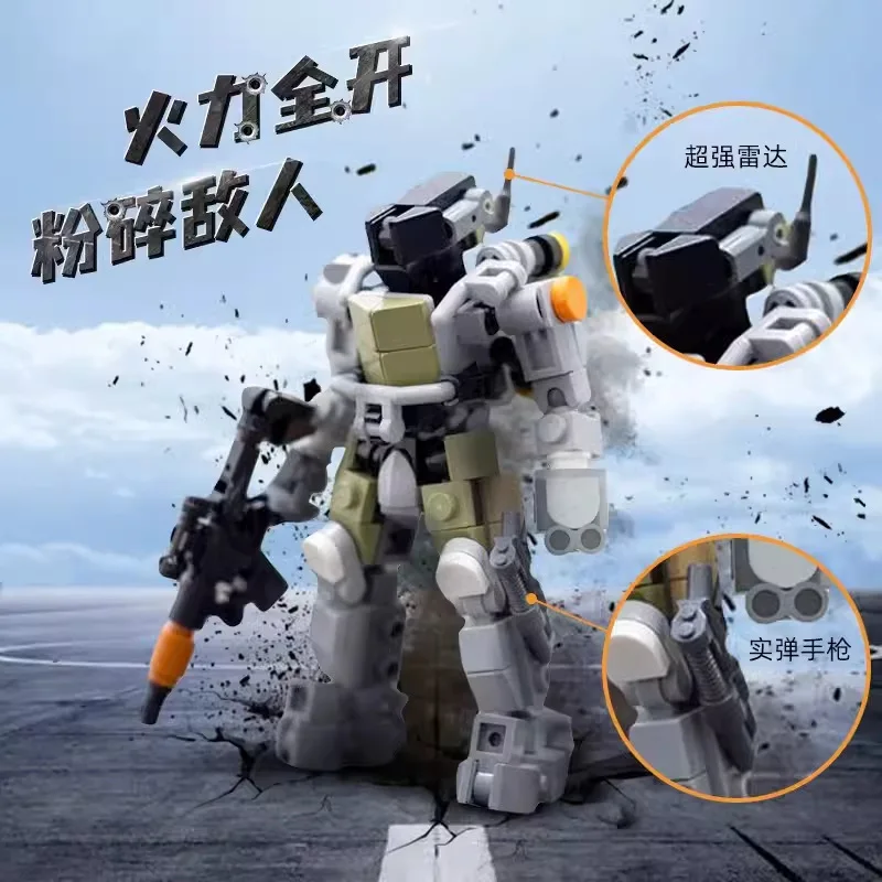 Step Combat Soldier Exoskeleton Mecha Set, DIY Building Block Model Compatible with , Official Version for Kids Collection