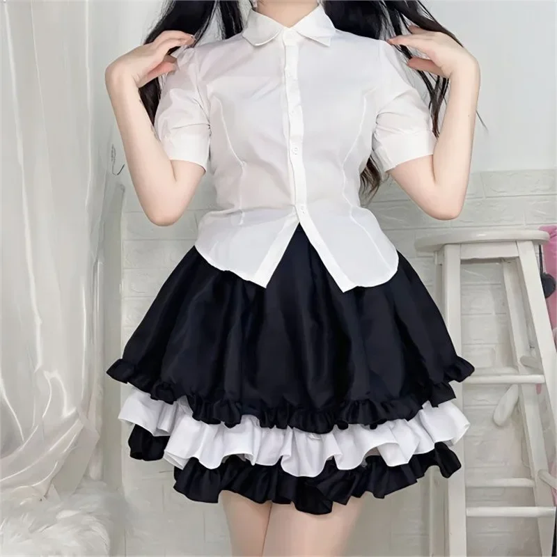 Japanese Women's Soft Shirt Lace Cake Sweet Black And White Skirt Soft Girl Campus Student Jk Uniform Stage Cosplay Costume 2025
Japanese Women's Soft Shirt Lace Cake Sweet Black And White Skirt Soft Girl Campus Student Jk Uniform Stage Cosplay Costume 2025