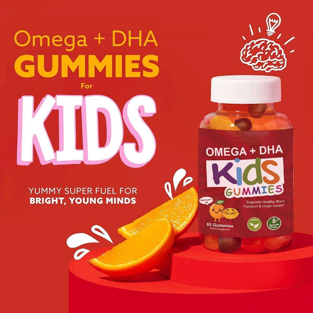 Omega + DHA Gummies for Kids | Supports Healthy Brain Function, Vision & Heart Health | Gluten Free, Vegetarian | 60 Gummies
Omega + DHA Gummies for Kids | Supports Healthy Brain Function, Vision & Heart Health | Gluten Free, Vegetarian | 60 Gummies