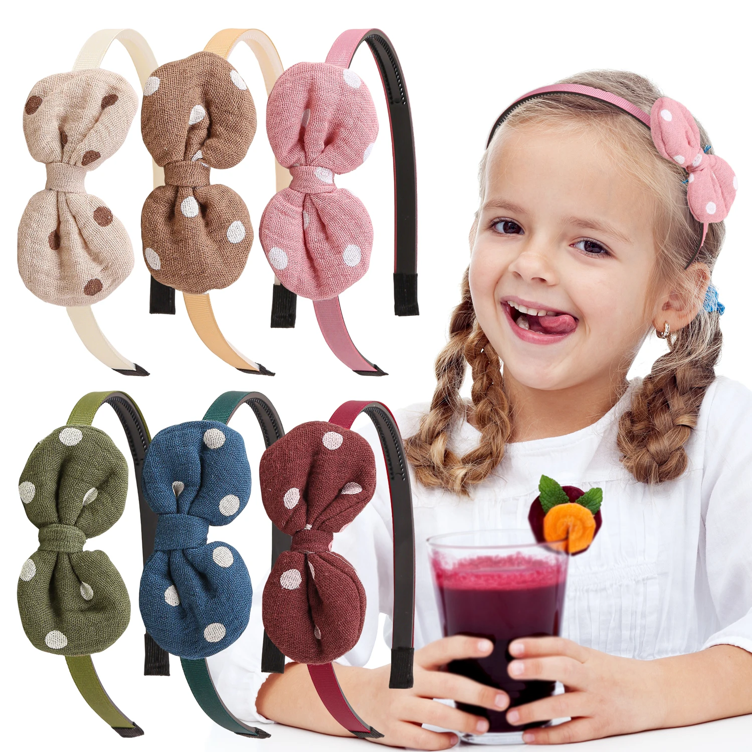 6pcs Fabric Polka Dot Bow Hair Bands For Girls Morandi Color Plastic Teeth Hair Hoops For Kids Women Daily Cute Hair Accessories
6pcs Fabric Polka Dot Bow Hair Bands For Girls Morandi Color Plastic Teeth Hair Hoops For Kids Women Daily Cute Hair Accessories