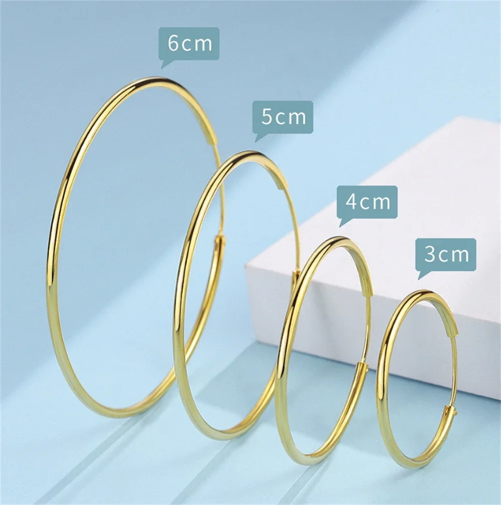 Gold Plated Smooth Round Circle Big Hoop Earrings for Women Size 12/25/30/40/50/60mm Stainless Steel Jewelry Accessories Gifts
Gold Plated Smooth Round Circle Big Hoop Earrings for Women Size 12/25/30/40/50/60mm Stainless Steel Jewelry Accessories Gifts