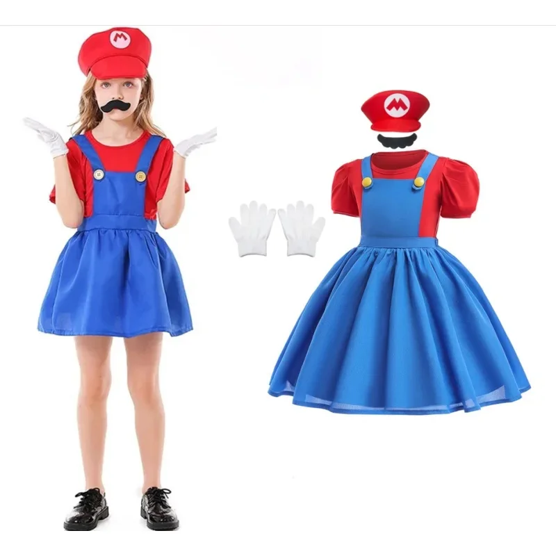 Child Cartoon Bros Causal Cosplay Suit Kids Anime Fantasy Short Sleeve Top+Dress With Hat Girl Halloween Birthday Party Costume
Child Cartoon Bros Causal Cosplay Suit Kids Anime Fantasy Short Sleeve Top+Dress With Hat Girl Halloween Birthday Party Costume