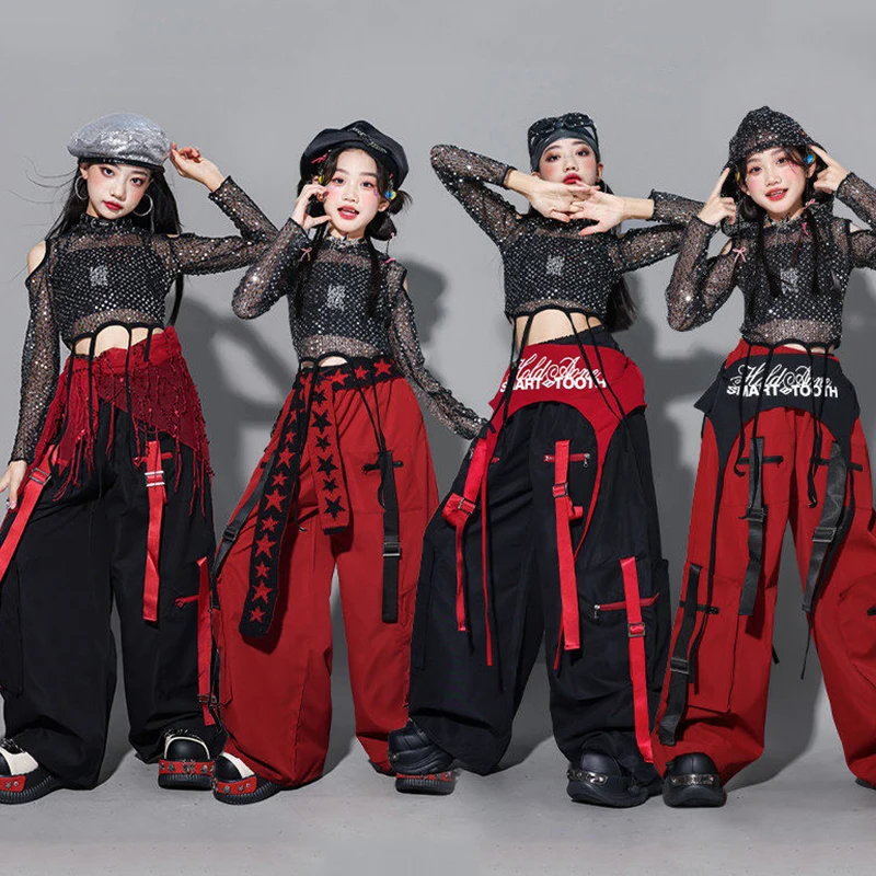 New Jazz Dance Costume For Girl Kpop Outfit Hip Hop Performance Clothes Black Crop Top Shuffle Pants Kid Street Dancewear 3154
New Jazz Dance Costume For Girl Kpop Outfit Hip Hop Performance Clothes Black Crop Top Shuffle Pants Kid Street Dancewear 3154