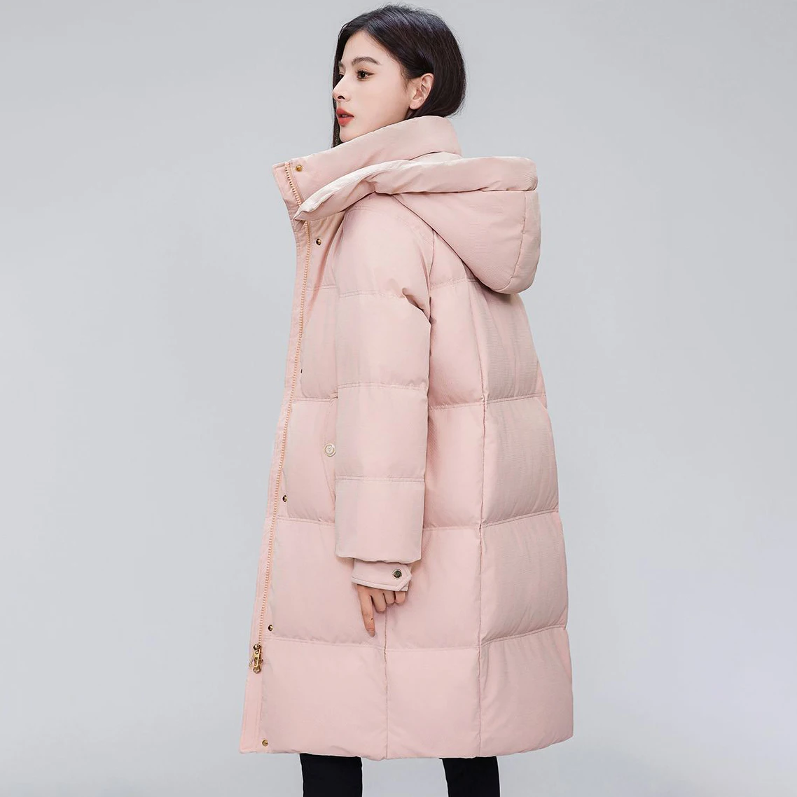 Women Black Hooded Mid Length Puffer Coat Zip Up Drawstring Waist Loose Quilted 2027 Warm Winter Parka Outerwear
Women Black Hooded Mid Length Puffer Coat Zip Up Drawstring Waist Loose Quilted 2027 Warm Winter Parka Outerwear