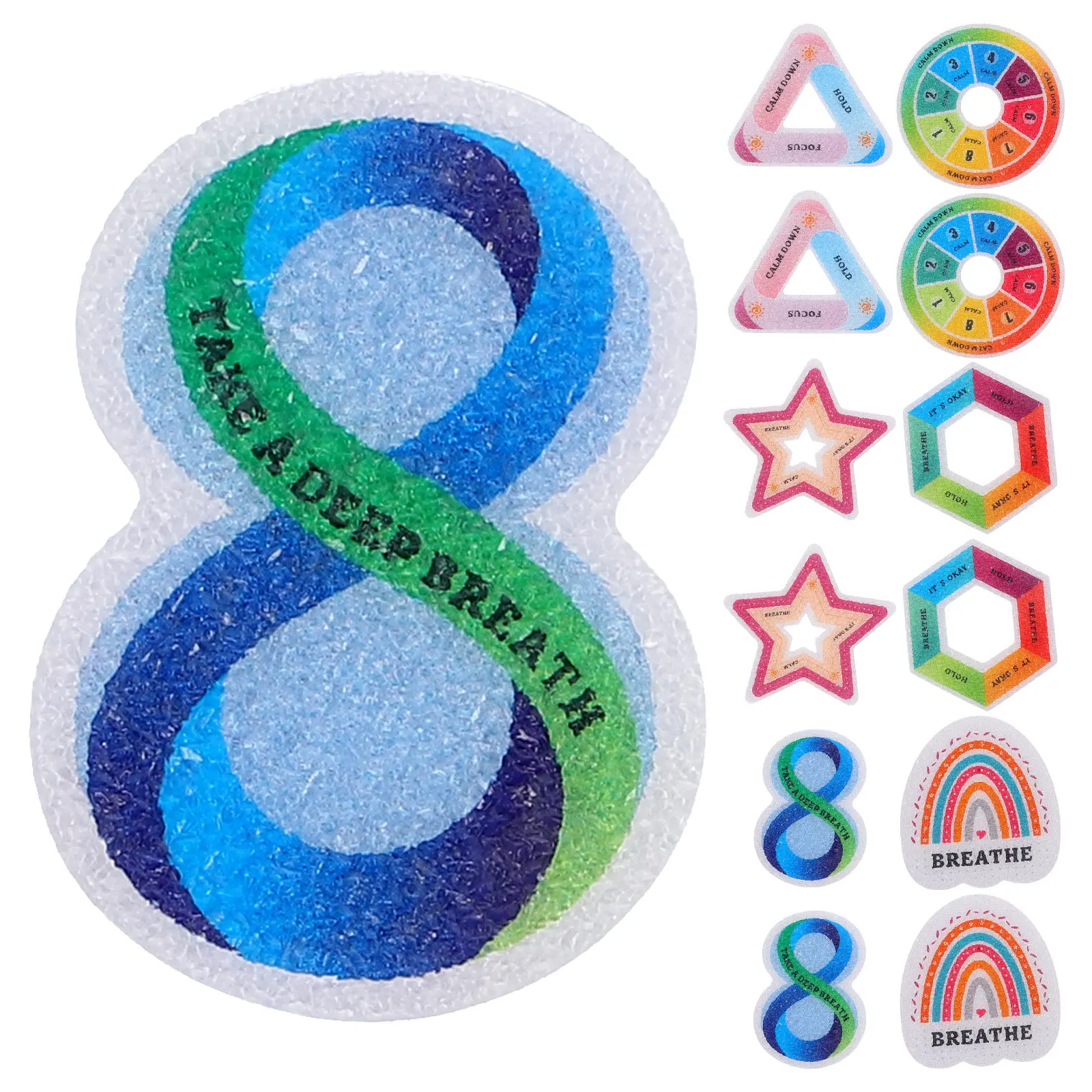 30Pcs Textured Calm Stickers Scratch Sensory Stress Relief Adhesive Stickers for Phone Case Desktop Notebook Colorful Multiuse
30Pcs Textured Calm Stickers Scratch Sensory Stress Relief Adhesive Stickers for Phone Case Desktop Notebook Colorful Multiuse