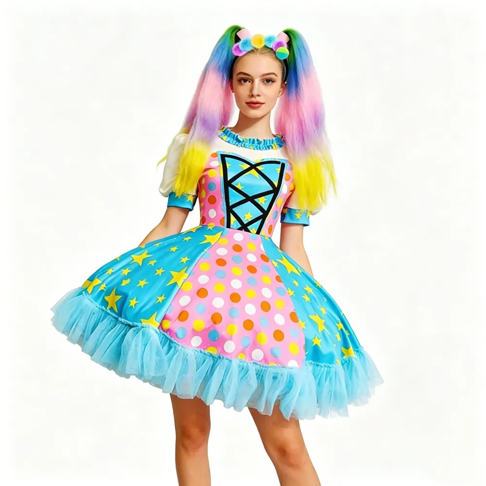 Women Halloween Cosplay Costume Holiday Amusement Park Performance Clothes Dancer Singer Bubble Dress Stage Wear Festival Outfit
Women Halloween Cosplay Costume Holiday Amusement Park Performance Clothes Dancer Singer Bubble Dress Stage Wear Festival Outfit
