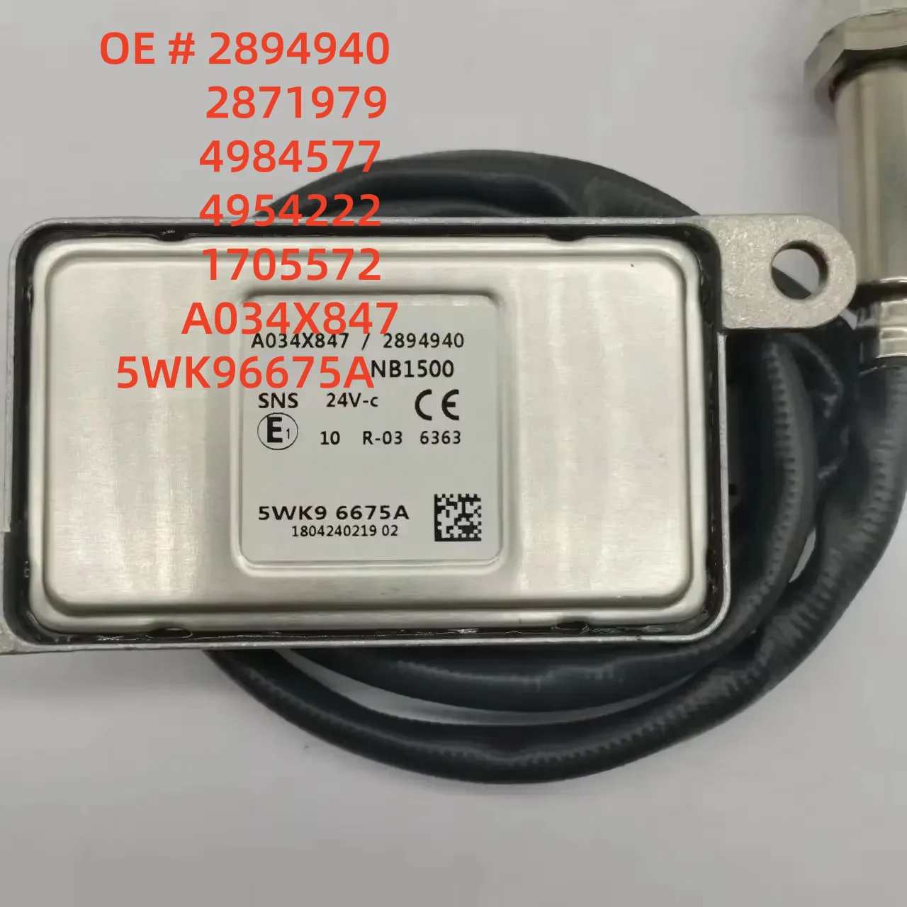 High quality new 2894940 2871979 4984577 4954222 1705572 A034X847 5WK96675A Nox Sensor For Cummins Truck
High quality new 2894940 2871979 4984577 4954222 1705572 A034X847 5WK96675A Nox Sensor For Cummins Truck