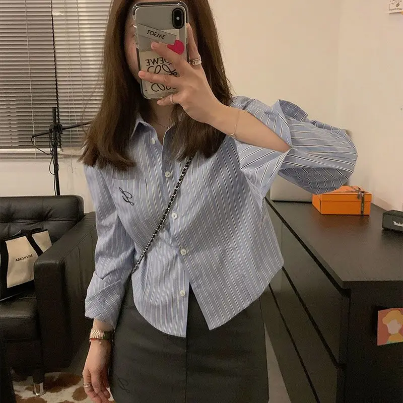 Spring Embroidered Youth Lively Bright Easy Close to the People Wild Popularity Striped Long Sleeve Office Lady Simplicity Sweet
Spring Embroidered Youth Lively Bright Easy Close to the People Wild Popularity Striped Long Sleeve Office Lady Simplicity Sweet
