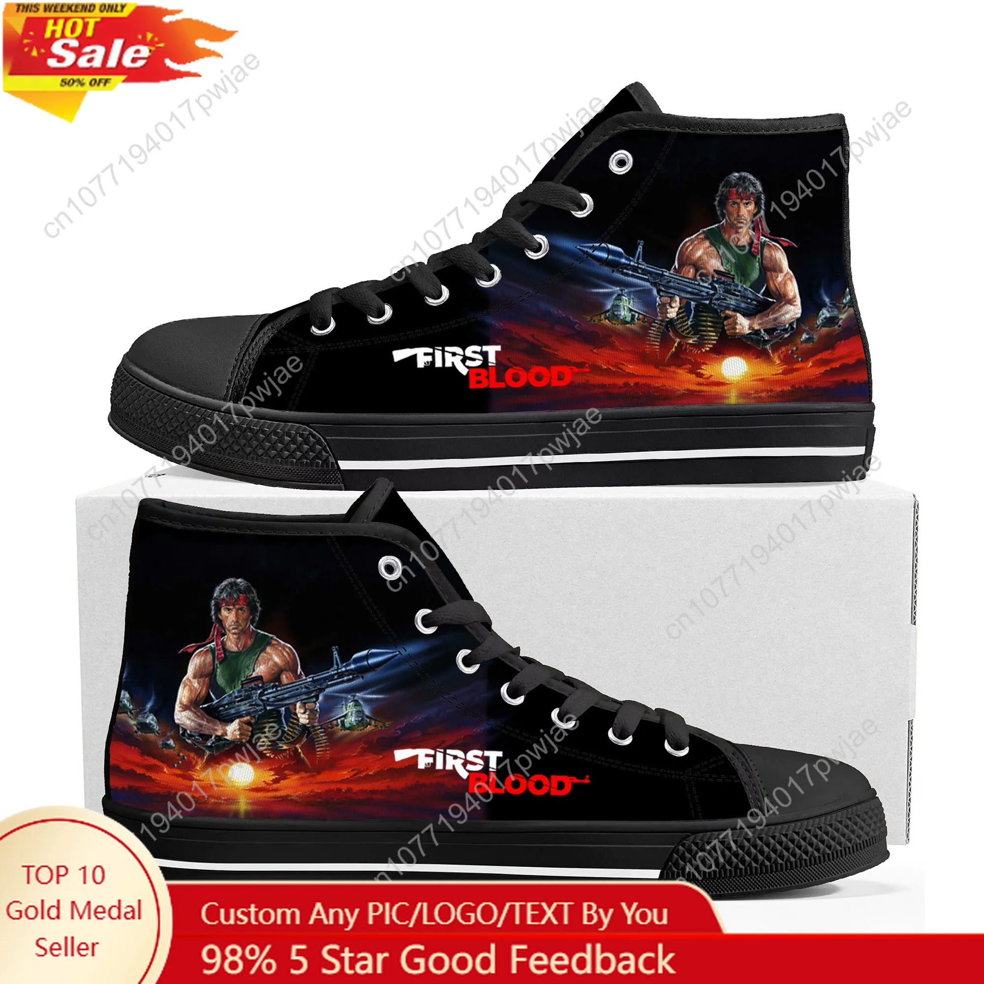 John Rambo F-First B-Blood High Top High Quality Sneakers Mens Women Lightweight Canvas Sneaker Ghana Hiking Casual Custom Shoes
John Rambo F-First B-Blood High Top High Quality Sneakers Mens Women Lightweight Canvas Sneaker Ghana Hiking Casual Custom Shoes