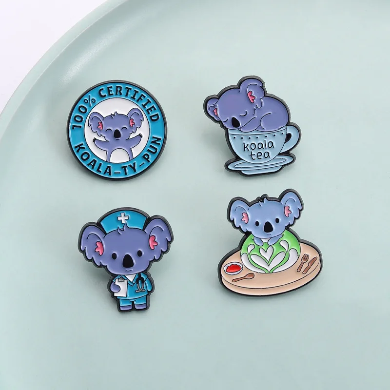 Creative Blue Koala Series Brooch Enamel Pins Creative Cartoon Medical Series Nurse Teacup fashion accessories Gifts
Creative Blue Koala Series Brooch Enamel Pins Creative Cartoon Medical Series Nurse Teacup fashion accessories Gifts