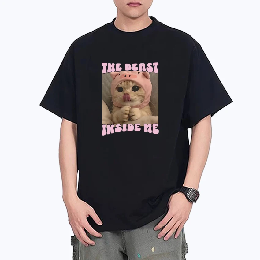 The Beast Inside Me Funny Cat Meme Street Hip Hop Oversized T-Shirt 100% Cotton Men Women short sleeve t-shirts Crew Neck Tops
The Beast Inside Me Funny Cat Meme Street Hip Hop Oversized T-Shirt 100% Cotton Men Women short sleeve t-shirts Crew Neck Tops