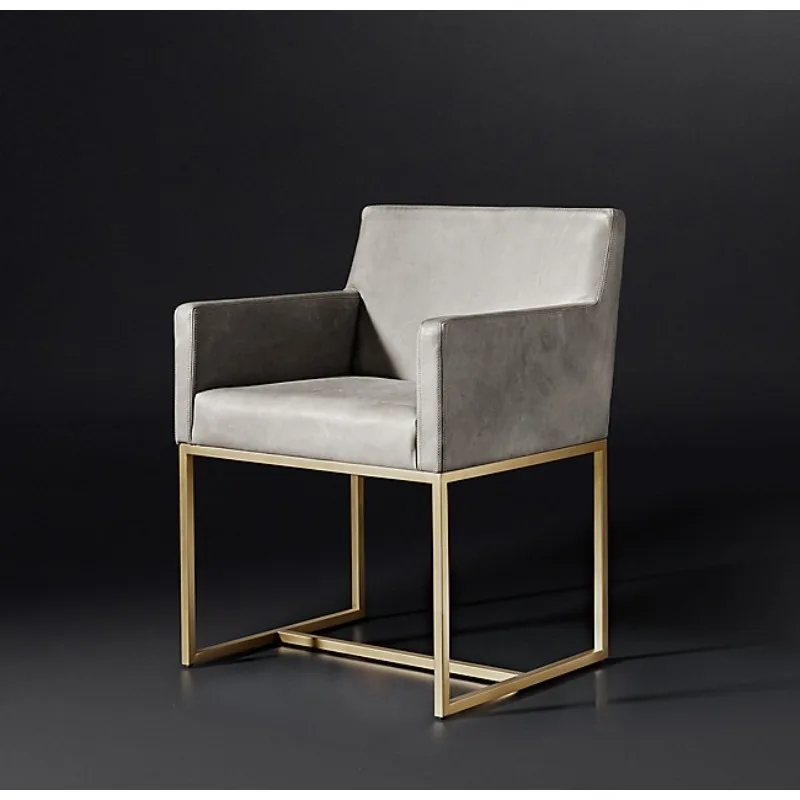 American modern simple light luxury dining chair Italian stainless steel metal cowhide office chair
American modern simple light luxury dining chair Italian stainless steel metal cowhide office chair