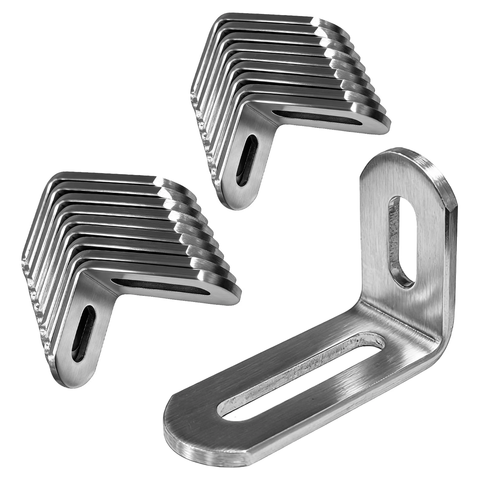 20-Pack Stainless Steel Corner Angles 90 Degree L-Shaped with Elongated Holes Metal Angle for Furniture Shelves Cabinets
20-Pack Stainless Steel Corner Angles 90 Degree L-Shaped with Elongated Holes Metal Angle for Furniture Shelves Cabinets