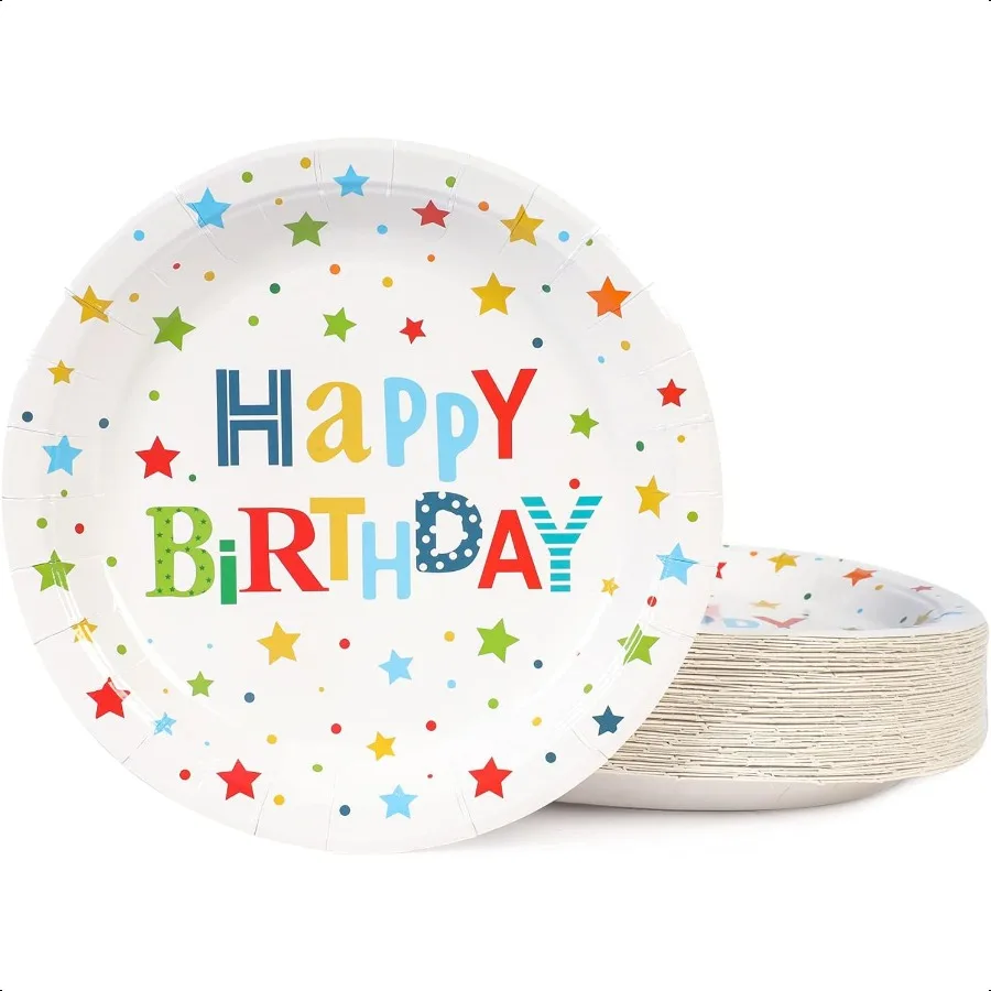 Happy Birthday Party Plates 9inch50pcs Birthday Party Paper Plates for Decorations
Happy Birthday Party Plates 9inch50pcs Birthday Party Paper Plates for Decorations