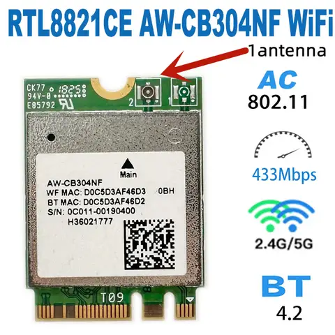 AW-CB304N RTL8821CE 802.11ACWiFi BT 4.2 combo adapter card Wireless network card suitable for DELL ASUS, China Acer RTL8821 NGFF