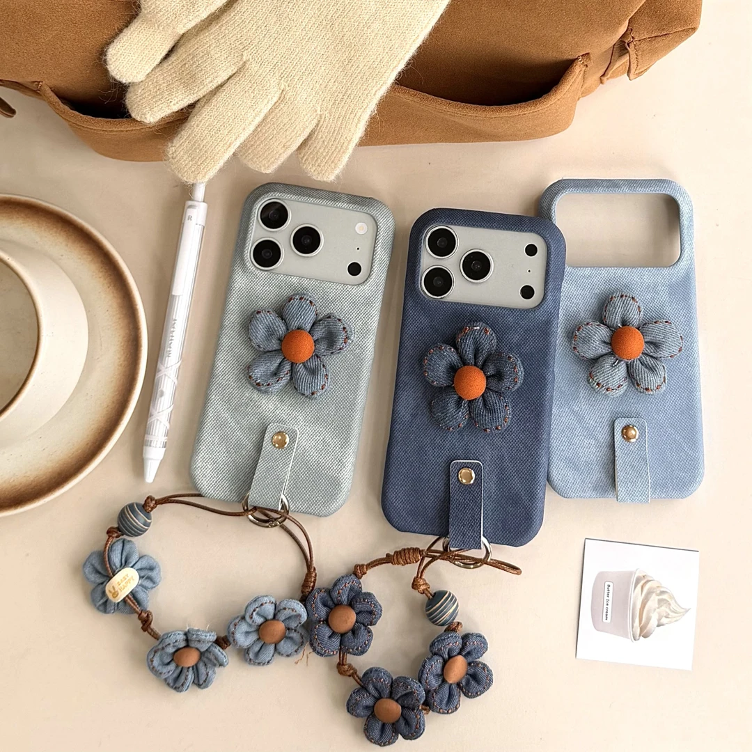 New Cute 3D Flower Decoration Jeans Denim Case For iPhone 11 12 13 14 15 16 17 Pro Max Plus Phone Cover With Lanyard Rope Strap
New Cute 3D Flower Decoration Jeans Denim Case For iPhone 11 12 13 14 15 16 17 Pro Max Plus Phone Cover With Lanyard Rope Strap
