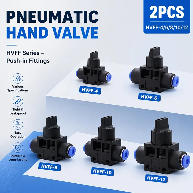 2Pcs HVFF Pneumatic Flow Control Valve 4 6 8 10 12mm OD Tube Push In Air Hose Speed Regulator Tube Manual Hand Shut Off
2Pcs HVFF Pneumatic Flow Control Valve 4 6 8 10 12mm OD Tube Push In Air Hose Speed Regulator Tube Manual Hand Shut Off