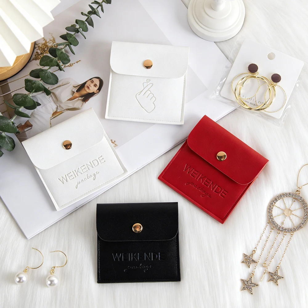 50Pcs Jewellry Packaging Pouch PU Leather Jewelry Bags Ring Earrings Storange Envelope Sanp Bag Custom Logo Wedding Gift Sack
50Pcs Jewellry Packaging Pouch PU Leather Jewelry Bags Ring Earrings Storange Envelope Sanp Bag Custom Logo Wedding Gift Sack