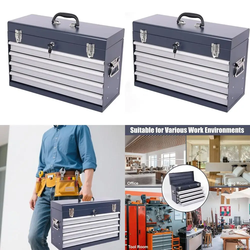 Metal Portable Tool Chest with 21 Steel Storage, Lockable Cabinet for Home and Auto Repairs
Metal Portable Tool Chest with 21 Steel Storage, Lockable Cabinet for Home and Auto Repairs