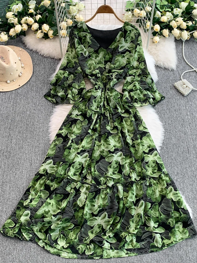 french vintage women summer chic v neck floral print long dress elastic waist party dresses elegant flare sleeve beach vestidos
french vintage women summer chic v neck floral print long dress elastic waist party dresses elegant flare sleeve beach vestidos