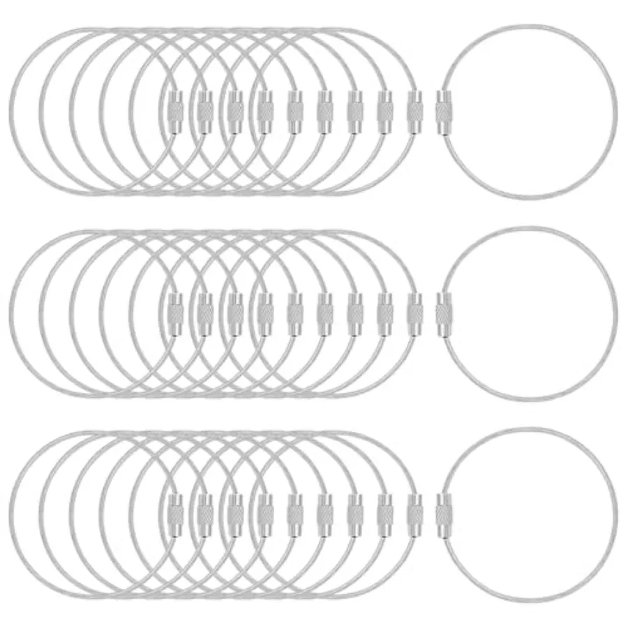 30 Pack 6 inch Extendable Wire Keychain Cable/Luggage Tags/Loops Holder/ID Tag Keeper, Silver Cable
30 Pack 6 inch Extendable Wire Keychain Cable/Luggage Tags/Loops Holder/ID Tag Keeper, Silver Cable