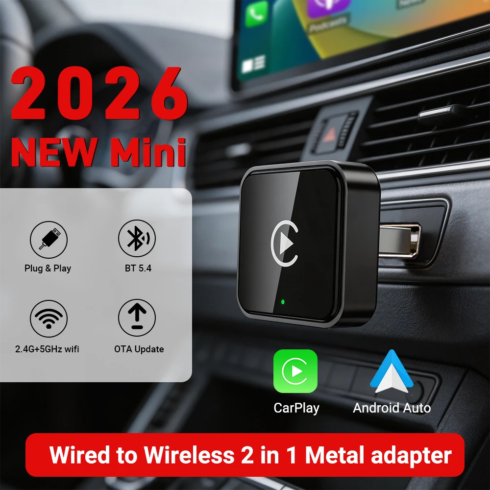 XUDA 2026 New Wireless Carplay and Android Auto 2in1 smart Mini Box WIFI BT Auto Connect For Toyota Volvo Benz MG Kia MAZDA FORD
XUDA 2026 New Wireless Carplay and Android Auto 2in1 smart Mini Box WIFI BT Auto Connect For Toyota Volvo Benz MG Kia MAZDA FORD