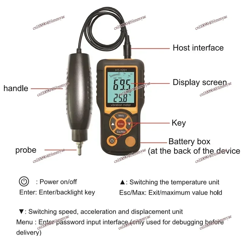 HT-1201 High Precision Vibration Meter Digital Handheld Sensor Tester Gauge
HT-1201 High Precision Vibration Meter Digital Handheld Sensor Tester Gauge