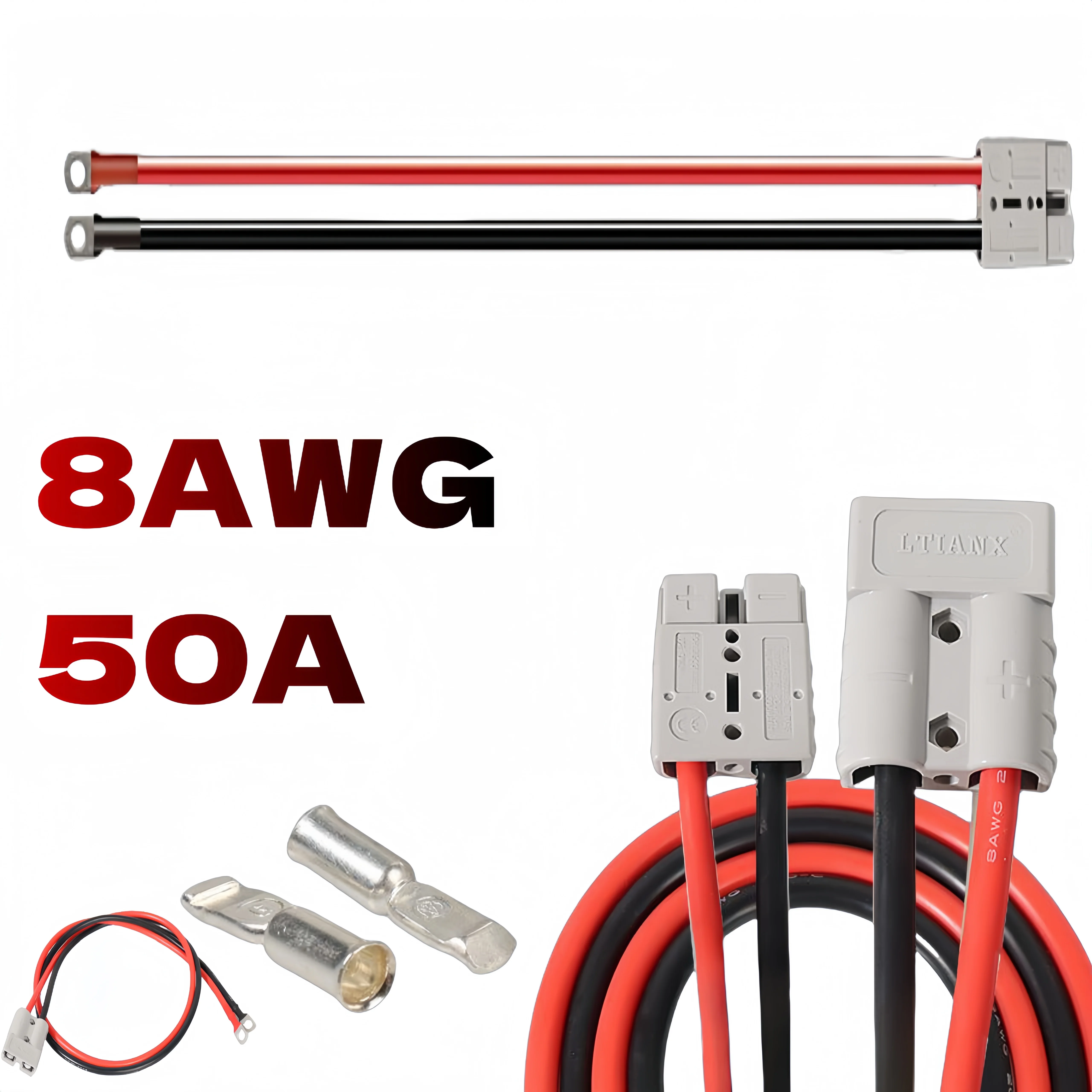 50A 600V Сильноточная двухполюсная вилка с силиконовым кабелем 8AWG, терминал M8 для быстрого зарядного устройства, автомобильное подключение аккумулятора
50A 600V Сильноточная двухполюсная вилка с силиконовым кабелем 8AWG, терминал M8 для быстрого зарядного устройства, автомобильное подключение аккумулятора