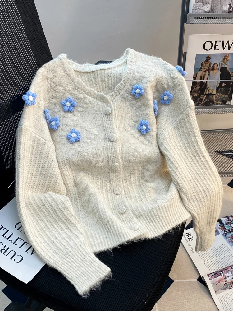 Women's Sweater Korean Style Vintage Flower Knitted Cardigan 2025 Autumn New Fashion Versatile Sweater Coat Soft Warm Top
Women's Sweater Korean Style Vintage Flower Knitted Cardigan 2025 Autumn New Fashion Versatile Sweater Coat Soft Warm Top
