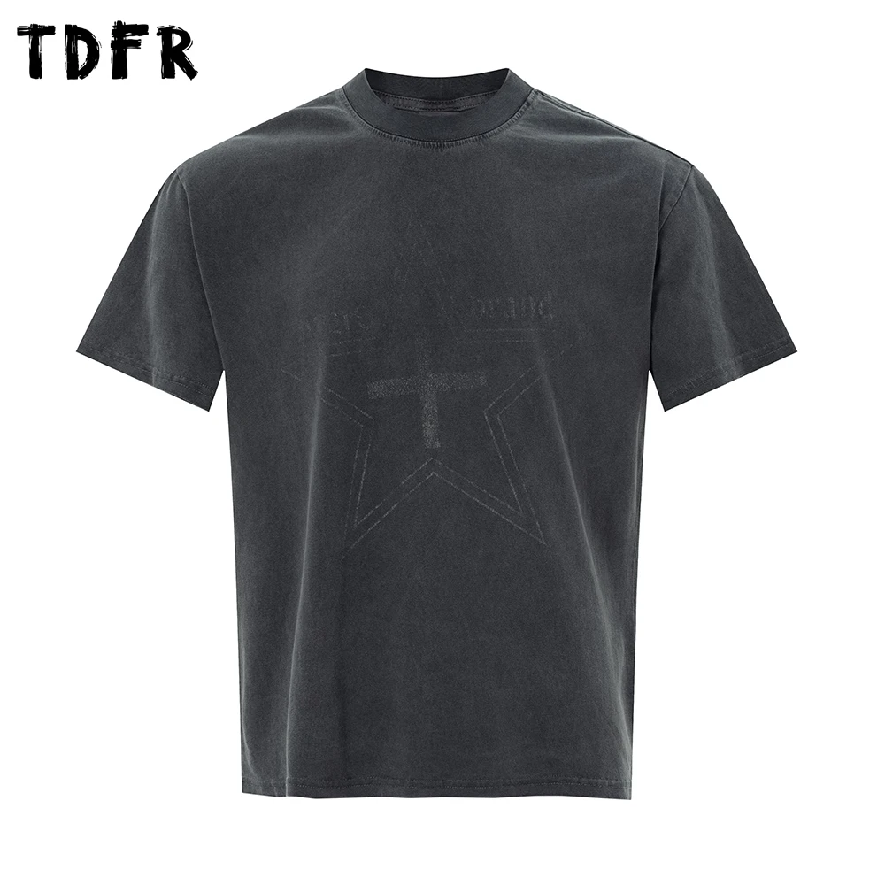 Five-pointed Star Print Short Sleeve T-shirt Mens Summer Washed Distressed Safari Style Loose Crew Neck Cotton Tee Man
Five-pointed Star Print Short Sleeve T-shirt Mens Summer Washed Distressed Safari Style Loose Crew Neck Cotton Tee Man