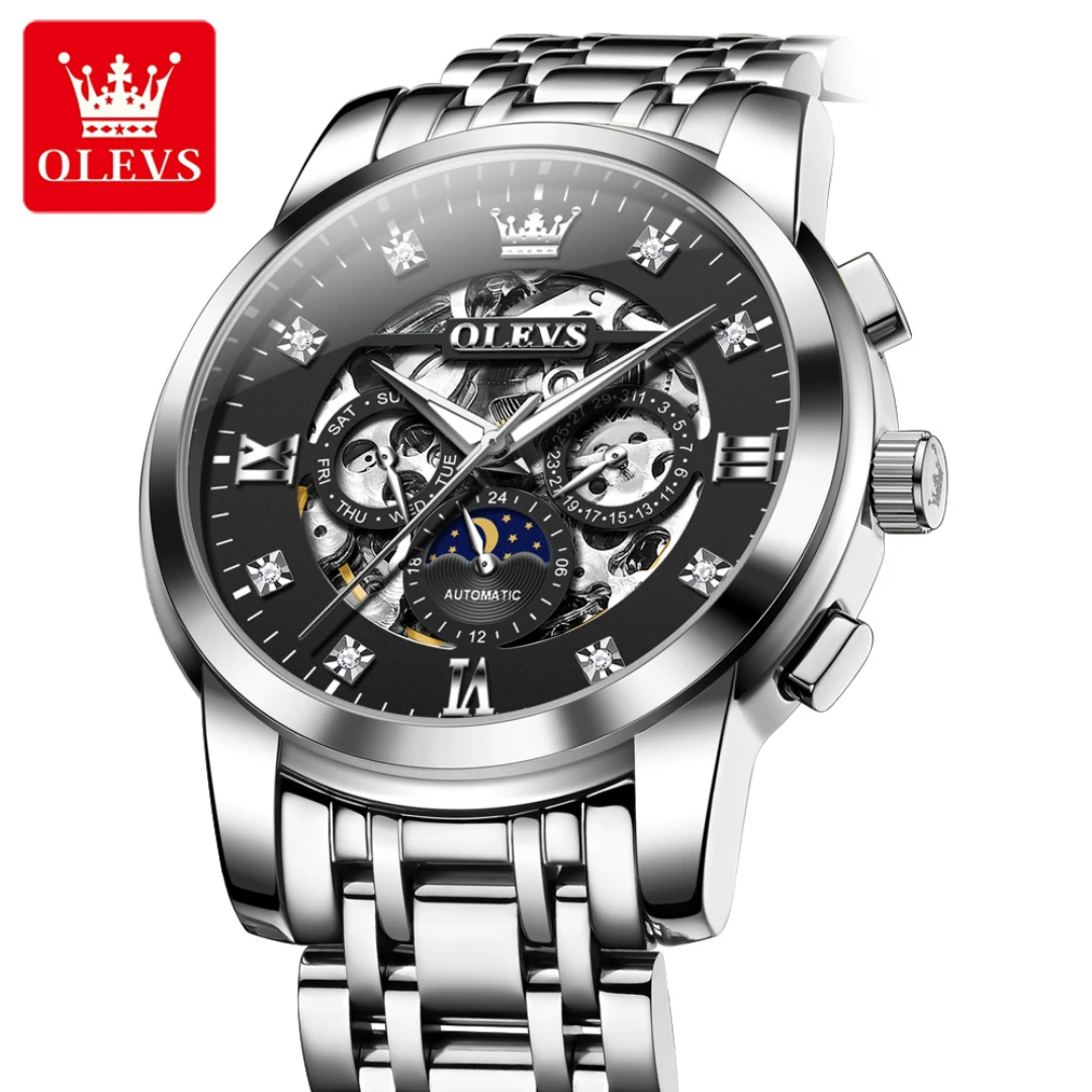 OLEVS 6721 Mechanical Fashion Watch Gift Round-dial Stainless Steel Watchband Wristwatch Luminous Small second
OLEVS 6721 Mechanical Fashion Watch Gift Round-dial Stainless Steel Watchband Wristwatch Luminous Small second