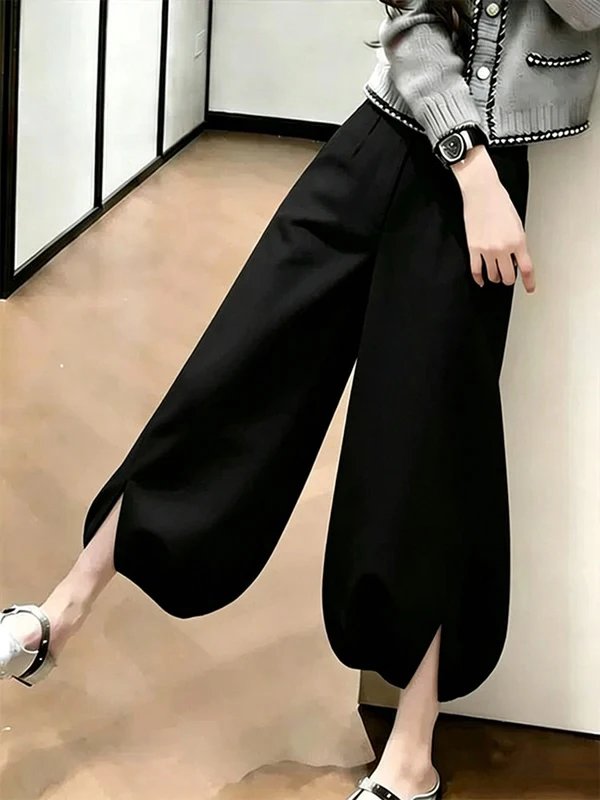 High Waist Black Wide Leg Pants Women's Comfortable Loose Style Lantern Pants Casual Long Trousers Versatile Slimming Effect
High Waist Black Wide Leg Pants Women's Comfortable Loose Style Lantern Pants Casual Long Trousers Versatile Slimming Effect