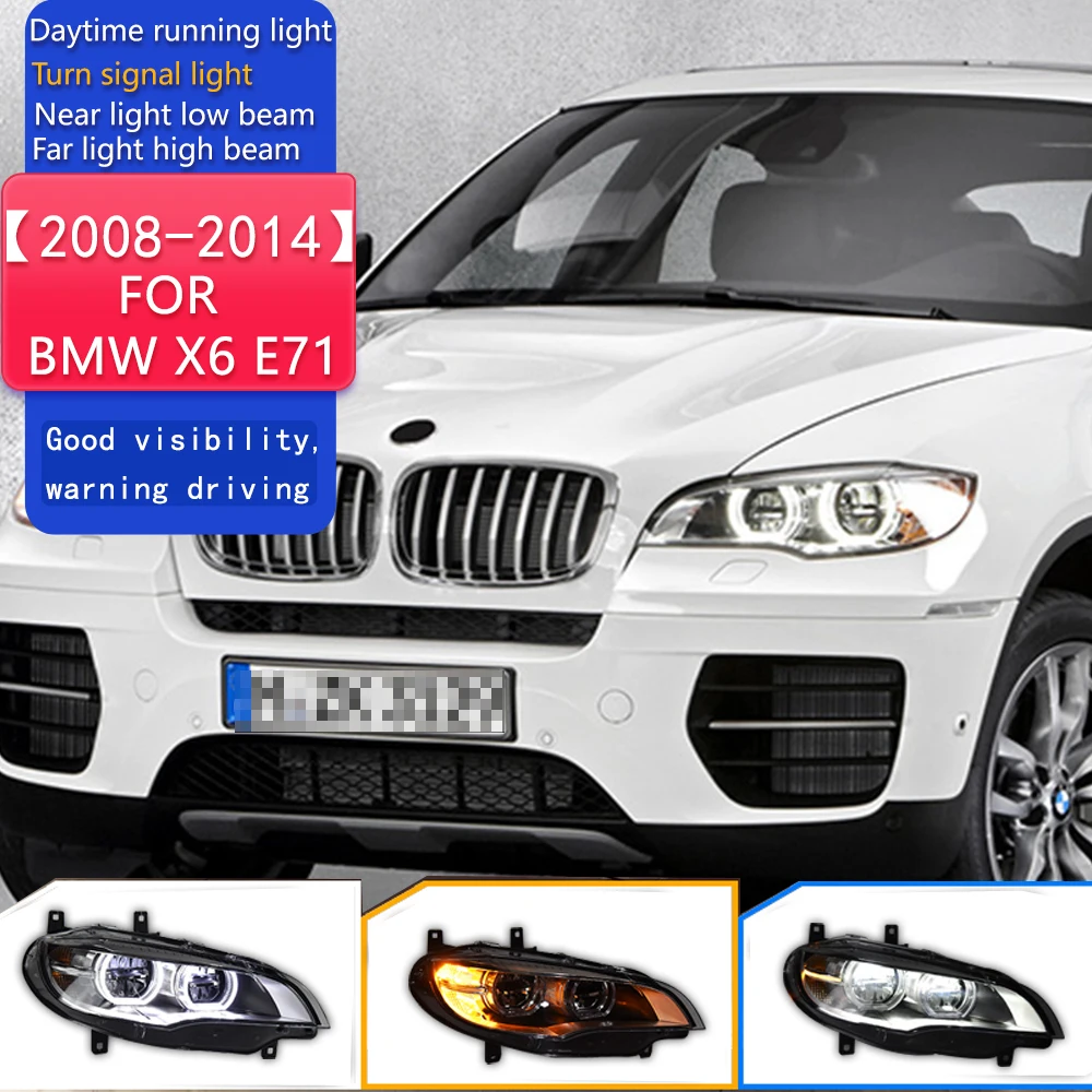 Автомобильные фары для BMW X6 E71, фара 2008-2014, автомобильные светодиодные передние лампы с двойными линзами, DRL, указатель поворота, автозапчасти
Автомобильные фары для BMW X6 E71, фара 2008-2014, автомобильные светодиодные передние лампы с двойными линзами, DRL, указатель поворота, автозапчасти
