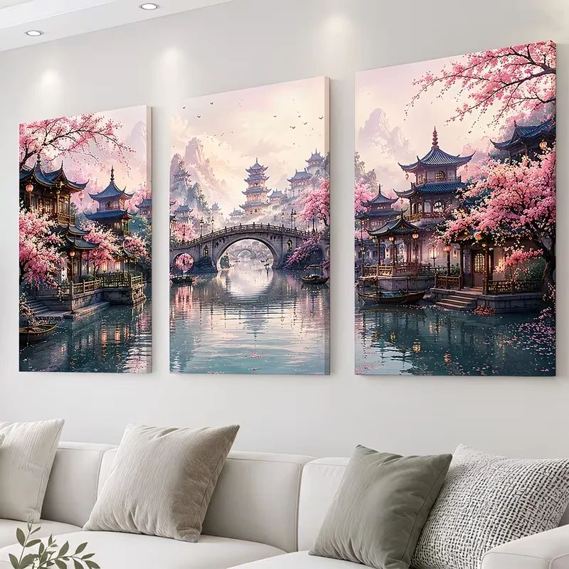 DIY Diamond Art Diamond Painting Cross Stitch Architectural Triptych Cherry Blossoms Rivers Landscape Mosaic Diamond Embroid
DIY Diamond Art Diamond Painting Cross Stitch Architectural Triptych Cherry Blossoms Rivers Landscape Mosaic Diamond Embroid