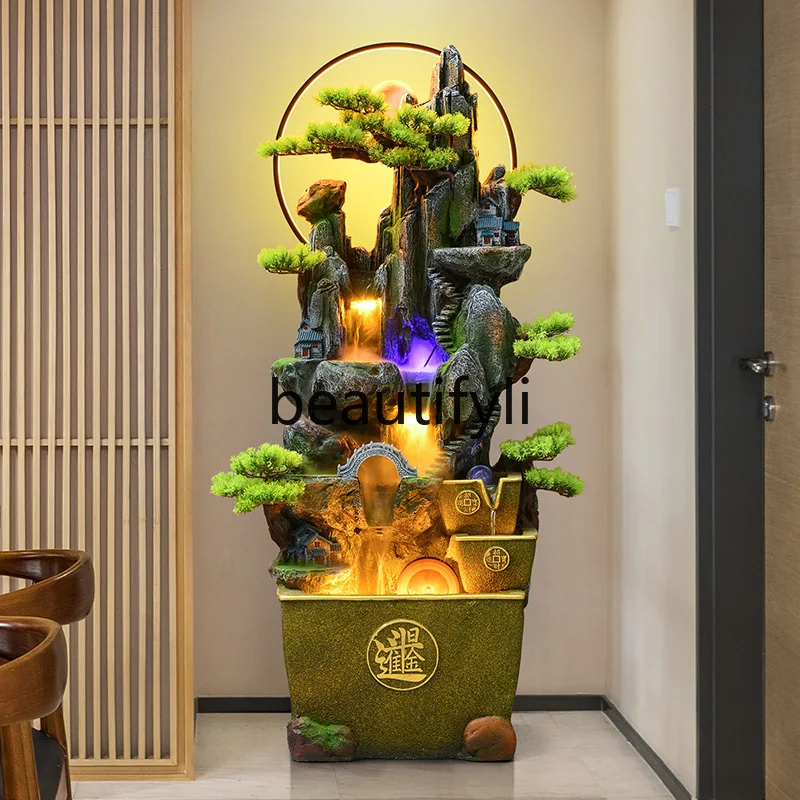 Rockery fish tank landscaping feng shui wheel water curtain wall office living room decoration ornament
Rockery fish tank landscaping feng shui wheel water curtain wall office living room decoration ornament