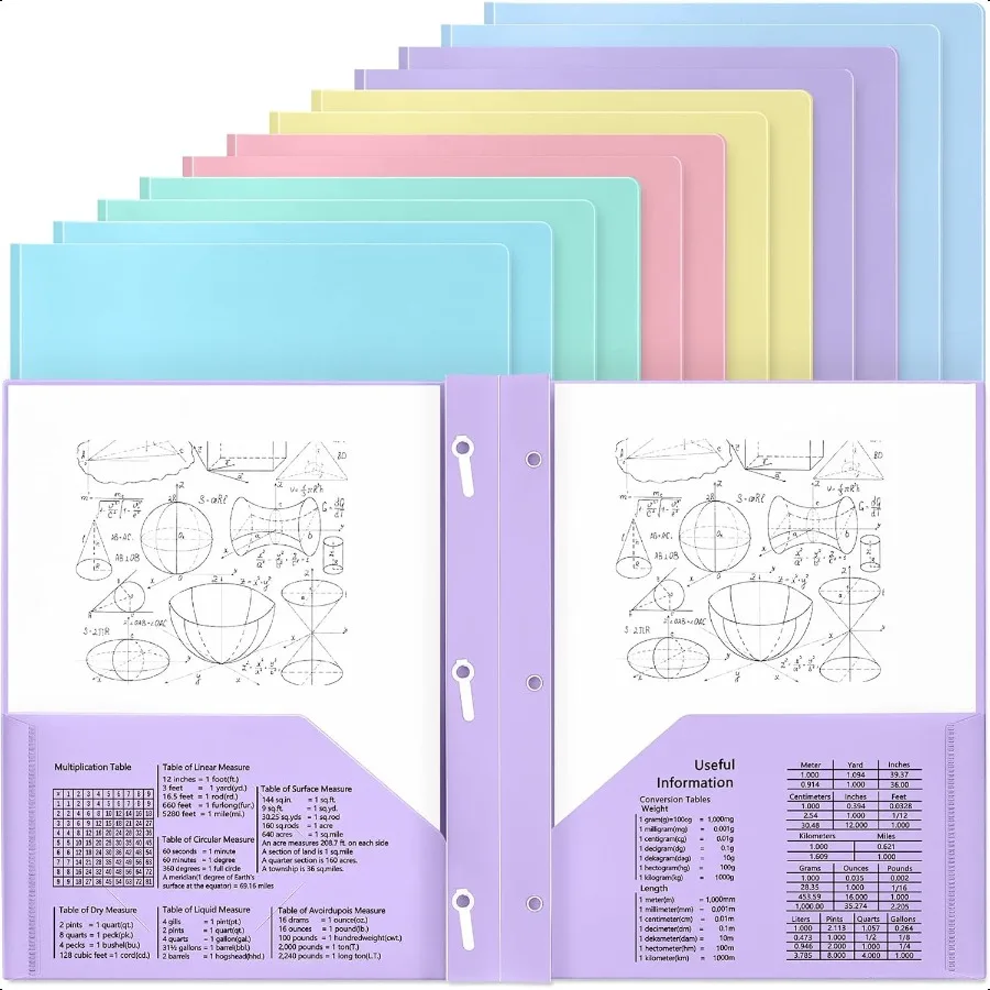 12 Pcs Pastel Plastic Folders with Pockets and Prongs Plastic Folders with 2 Pockets Pocket for Office School for Students Teac
12 Pcs Pastel Plastic Folders with Pockets and Prongs Plastic Folders with 2 Pockets Pocket for Office School for Students Teac