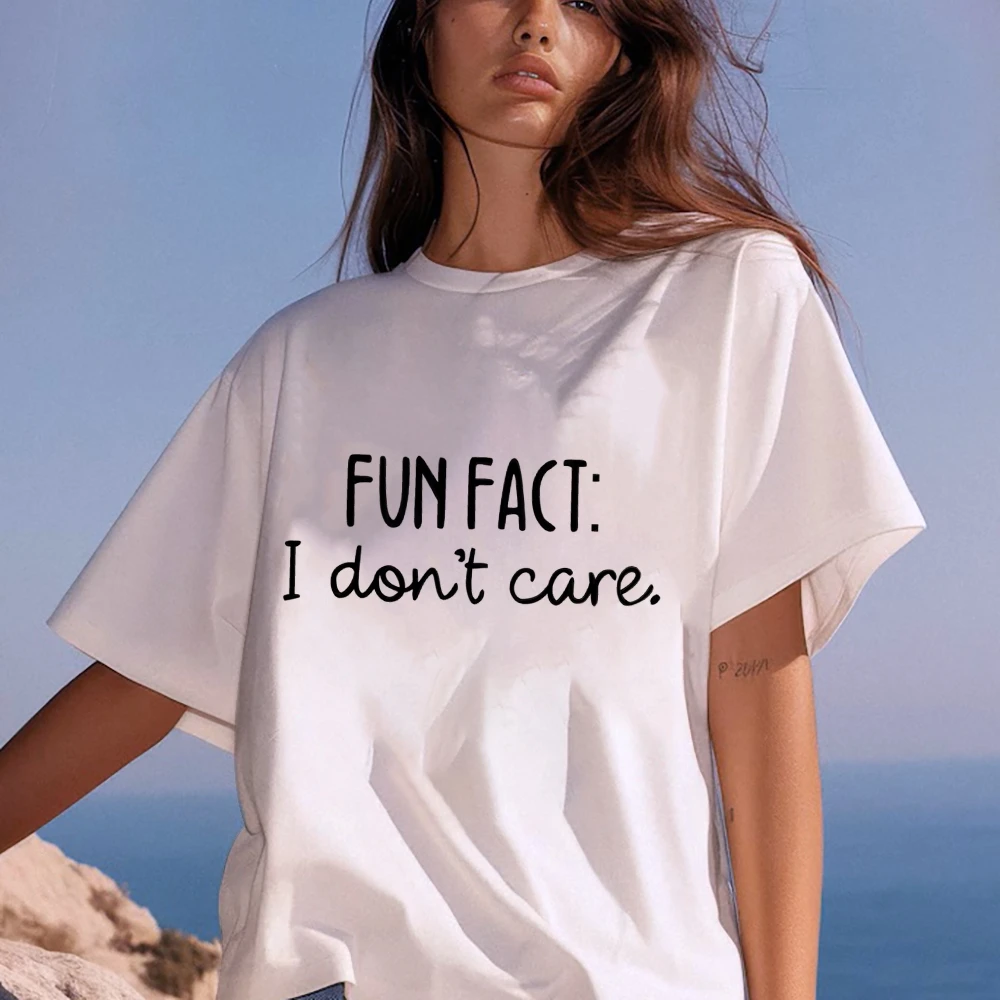 Fun Fact I Don't Care Funny Meme Graphic Letter Pure Cotton T-Shirt Round Neck Top Tee For Summer Oversized Casual Daily Wearing
Fun Fact I Don't Care Funny Meme Graphic Letter Pure Cotton T-Shirt Round Neck Top Tee For Summer Oversized Casual Daily Wearing