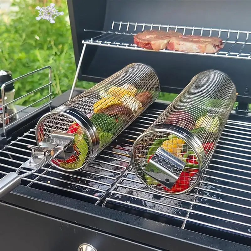 Rolling Grilling Baskets For Outdoor Barbecue Cage With Handle Grill Bbq Net Tube Stainless Steel Large Round Mesh
Rolling Grilling Baskets For Outdoor Barbecue Cage With Handle Grill Bbq Net Tube Stainless Steel Large Round Mesh