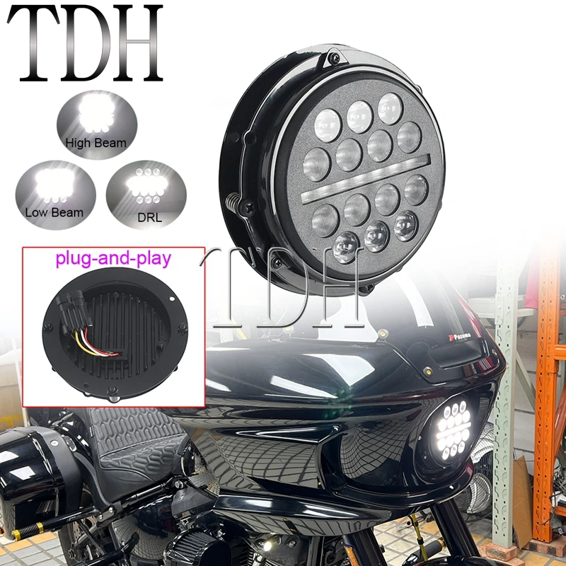 Motorcycle High Low Beam DRL Headlight 5.75in Headlamp W/ Bracket Kit For Harley Softail M8 ST EI Diablo FXRST 117 FXLRST 22-25
Motorcycle High Low Beam DRL Headlight 5.75in Headlamp W/ Bracket Kit For Harley Softail M8 ST EI Diablo FXRST 117 FXLRST 22-25