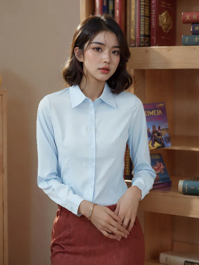 White Blouse Button Up Designer Long Sleeve Collared Shirt Women Professional Work Clothes Slim Stretch Top Fashion Tops BX7W 
White Blouse Button Up Designer Long Sleeve Collared Shirt Women Professional Work Clothes Slim Stretch Top Fashion Tops BX7W