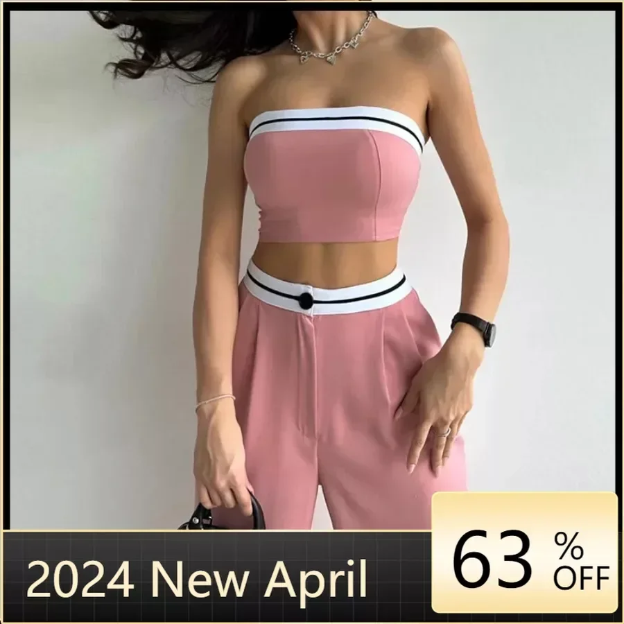 Women's Two-Piece Solid Color Sleeveless Vest Bra&buttoned Pants Summer Sexy Set
Women's Two-Piece Solid Color Sleeveless Vest Bra&buttoned Pants Summer Sexy Set