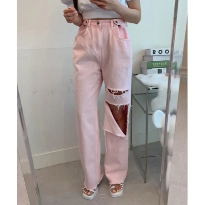 Torn Hem Wide Leg Denim Jeans Women's Fashion Korean Style Spring Autumn Winter Casual Comfortable Non-Stretch Fabric
Torn Hem Wide Leg Denim Jeans Women's Fashion Korean Style Spring Autumn Winter Casual Comfortable Non-Stretch Fabric