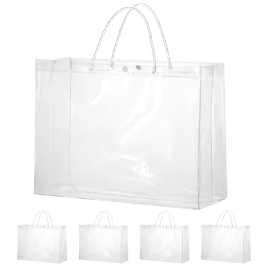 Pack Large Clear Gift Bags with Handle, .47"X6"x12" Large Plastic Gift Bags Shopping Bag for Small Busin Gifts Wedding Mother's
Pack Large Clear Gift Bags with Handle, .47"X6"x12" Large Plastic Gift Bags Shopping Bag for Small Busin Gifts Wedding Mother's