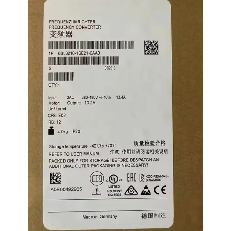 Brand new 6SL3210-1SE21-0AA0 6SL3210-1SE21-0UA0 One-year Fast delivery
Brand new 6SL3210-1SE21-0AA0 6SL3210-1SE21-0UA0 One-year Fast delivery
