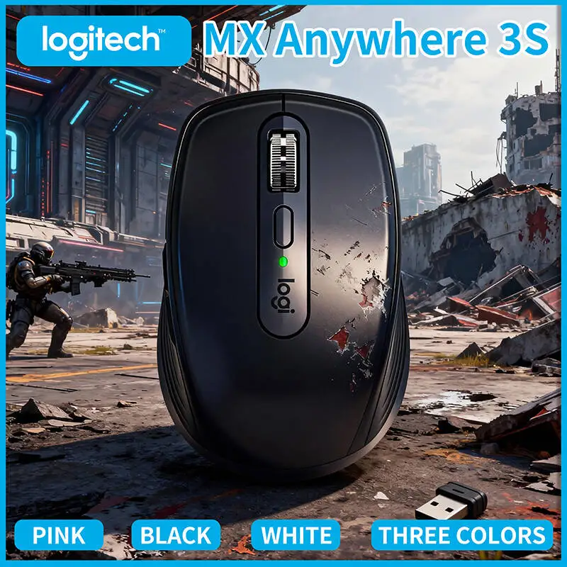 Logitech MX Anywhere 3S Productivity Mouse - 8000 DPI, MagSpeed Scroll, Silent Click, Office Use for Data Work