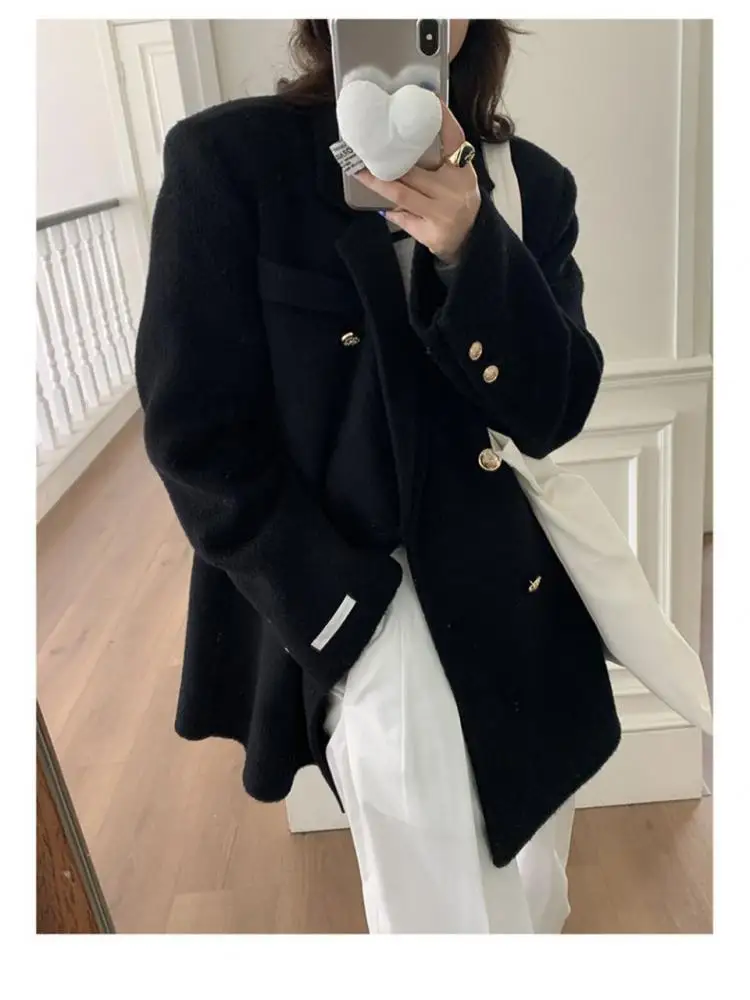 Office Lady Woolen Jacket 2024 Autumn And Winter Double Breasted British-Style Loose Casual Women's Short 100% Wool Coats
Office Lady Woolen Jacket 2024 Autumn And Winter Double Breasted British-Style Loose Casual Women's Short 100% Wool Coats