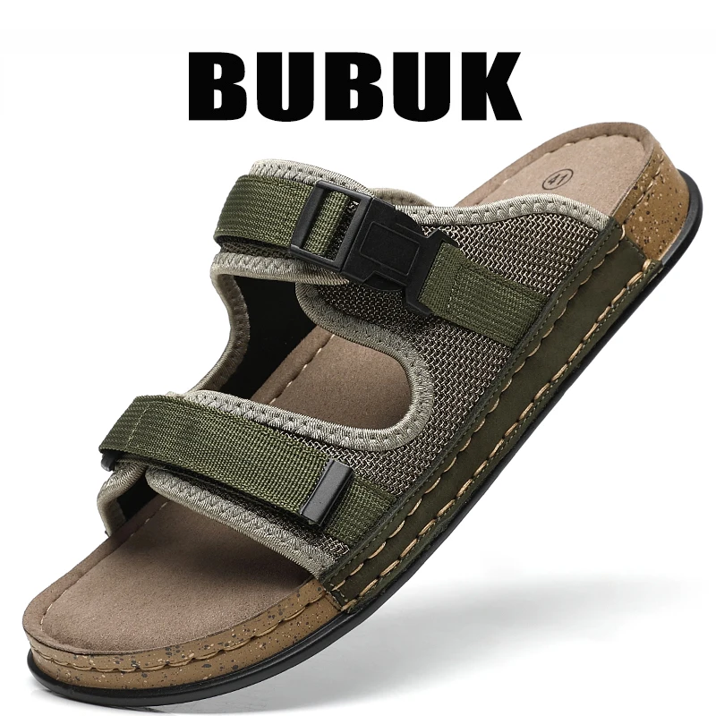 Bubuk Men's Slippers Made of Top-Layer Cowhide, Soft Sole and Surface, Flat Design, Suitable for All Seasons, Ideal for Daily Use, Outdoor Activities, Comfortable Open-Toe Design, Perfect for Outdoor Walking, Beach, Hiking, and Travel
Bubuk Men's Slippers Made of Top-Layer Cowhide, Soft Sole and Surface, Flat Design, Suitable for All Seasons, Ideal for Daily Use, Outdoor Activities, Comfortable Open-Toe Design, Perfect for Outdoor Walking, Beach, Hiking, and Travel